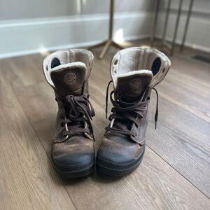 Palladium Brown High-Top Lace-Up Boots